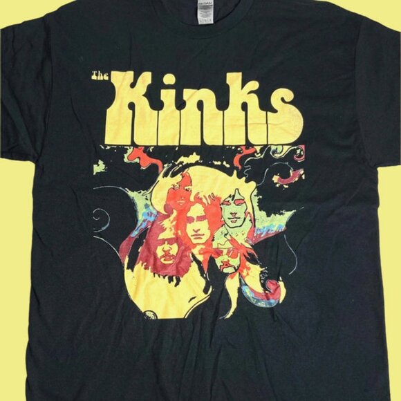 The Kinks "Psychedelic" NOS Adult L Black T-Shirt - Picture 1 of 5